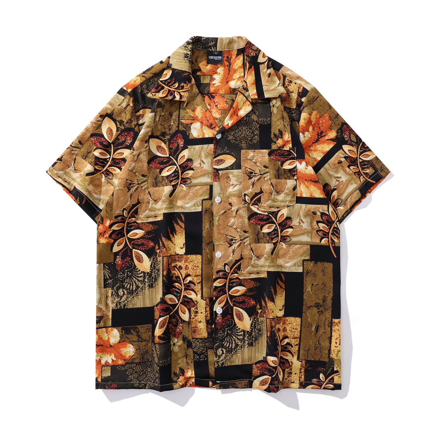 Floral Print Aloha Shirt-77129#
