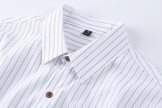 White Cotton Striped Shirt