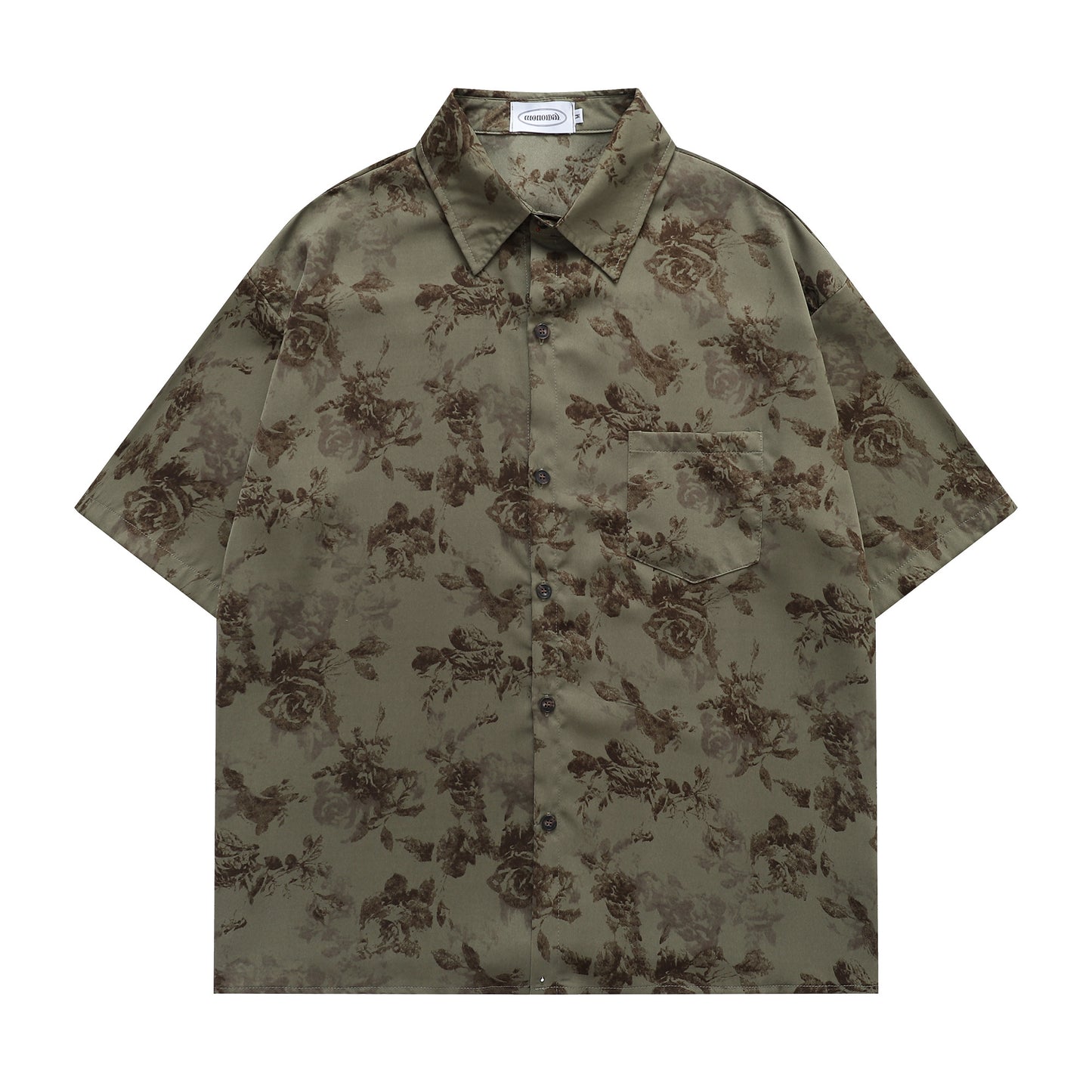 Floral Print Shirt-7092#