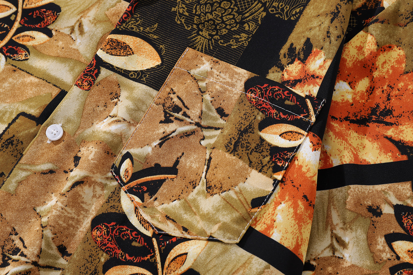 Floral Print Aloha Shirt-77129#