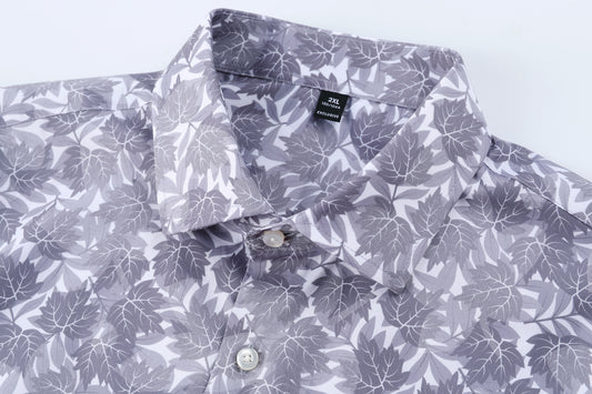 Gray Floral Print Shirt