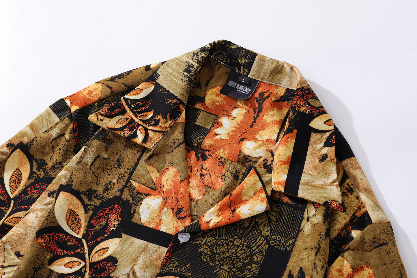 Floral Print Aloha Shirt-77129#