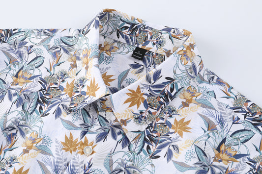 Botanical Pattern Long Sleeve Shirt