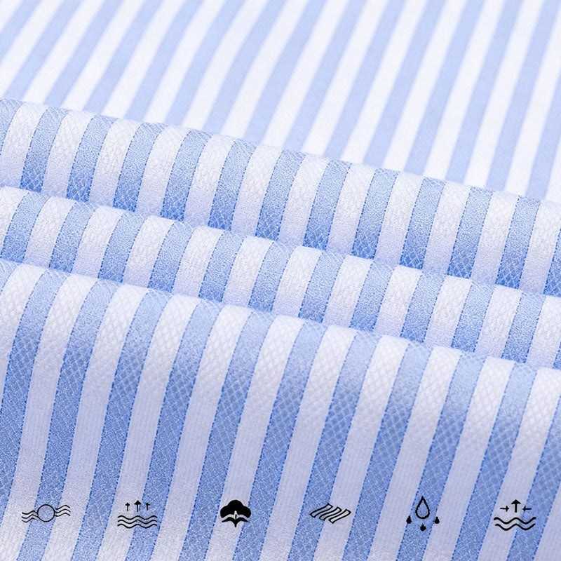 200s Cotton Long-Sleeve Non-Iron Striped Shirt with Windsor Collar