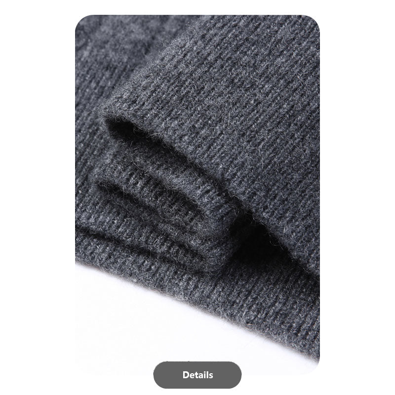 Goat Cashmere Half-Zip Knit Sweater