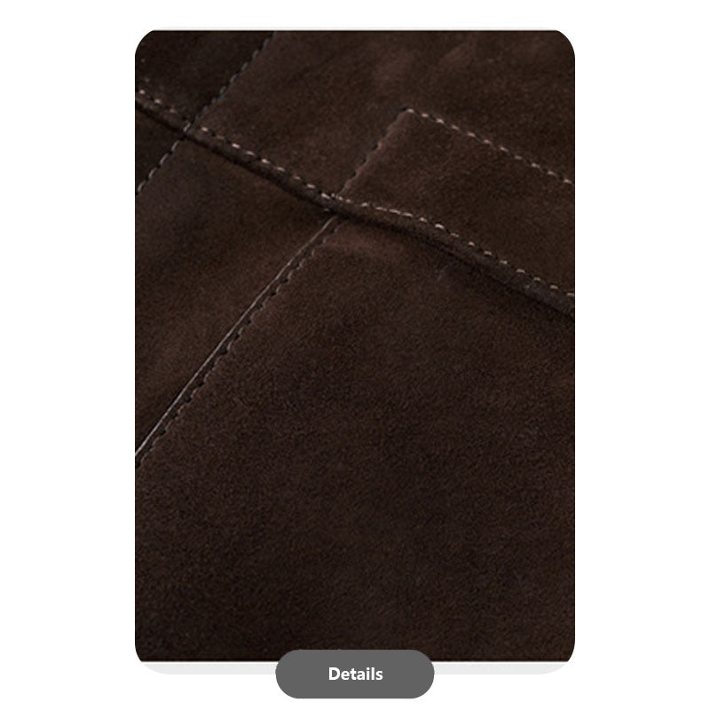 Men’s Genuine Sheepskin Suede Lapel Leather Jacket