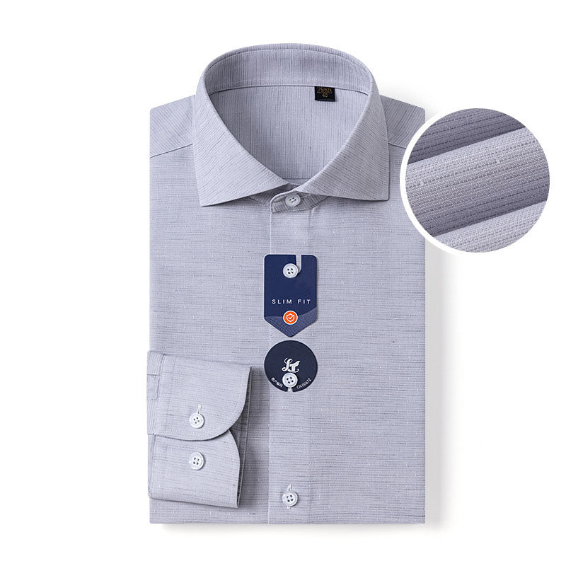 200s Cotton-Linen Non-Iron Lightweight Long-Sleeve Shirt