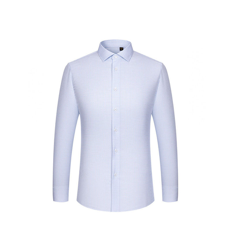 200s Silk-Cotton Non-Iron Long Sleeve Check Shirt