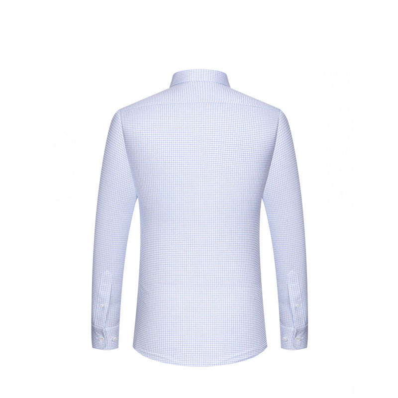 200s Silk-Cotton Non-Iron Long Sleeve Check Shirt