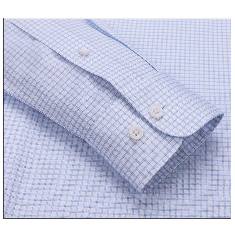 200s Silk-Cotton Non-Iron Long Sleeve Check Shirt