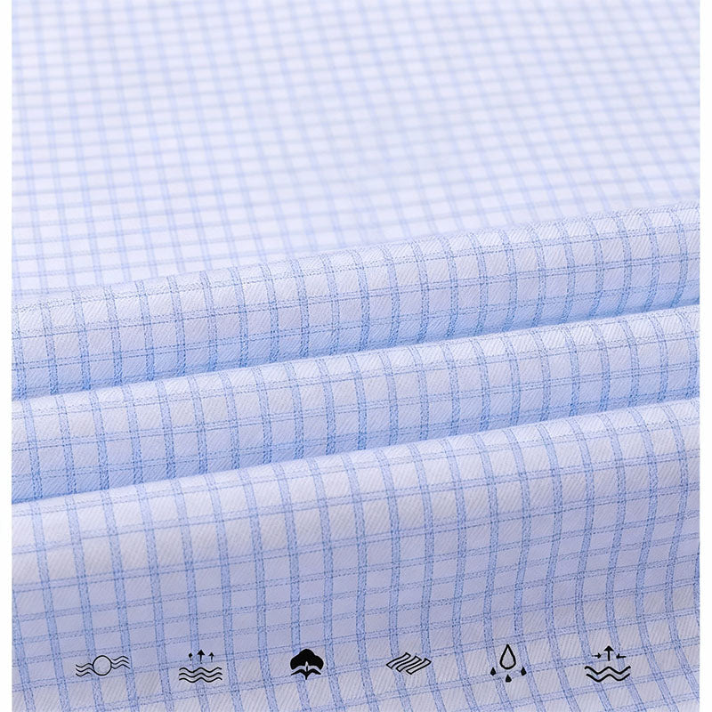 200s Silk-Cotton Non-Iron Long Sleeve Check Shirt