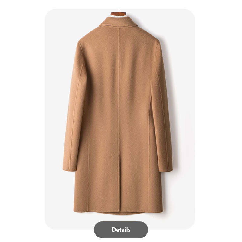 Men’s High-End Double-Faced Wool Cashmere Single-Breasted Coat