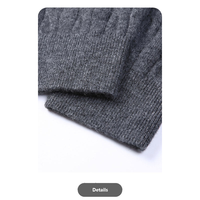 Goat Cashmere Half-Zip Knit Sweater