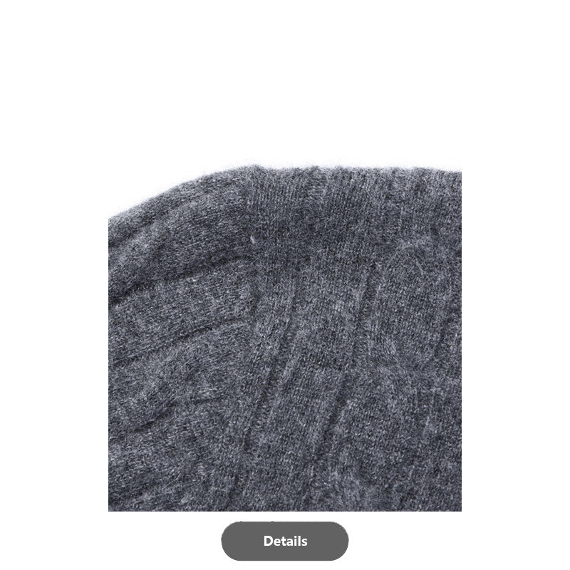 Goat Cashmere Half-Zip Knit Sweater