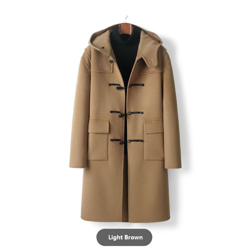 Hooded Pure Wool Double-Faced Duffle Coat