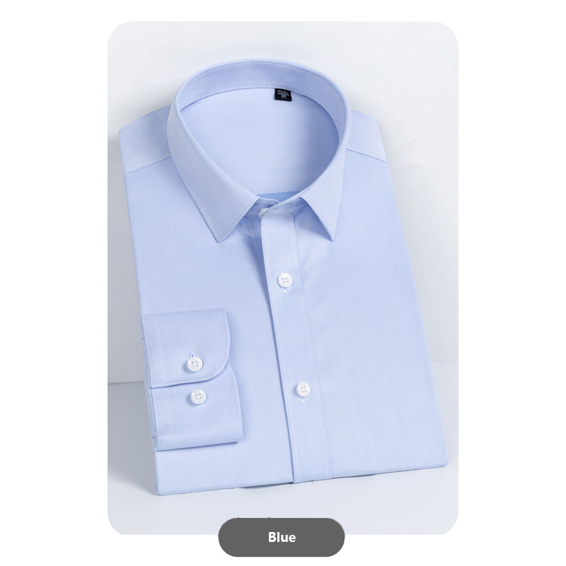 Light Blue Cotton Semi-Spread Collar Shirt
