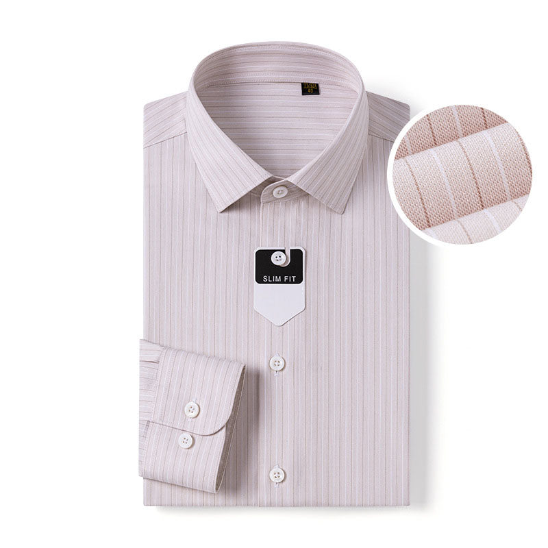 200s Cotton Non-Iron Pinstripe Long-Sleeve Shirt
