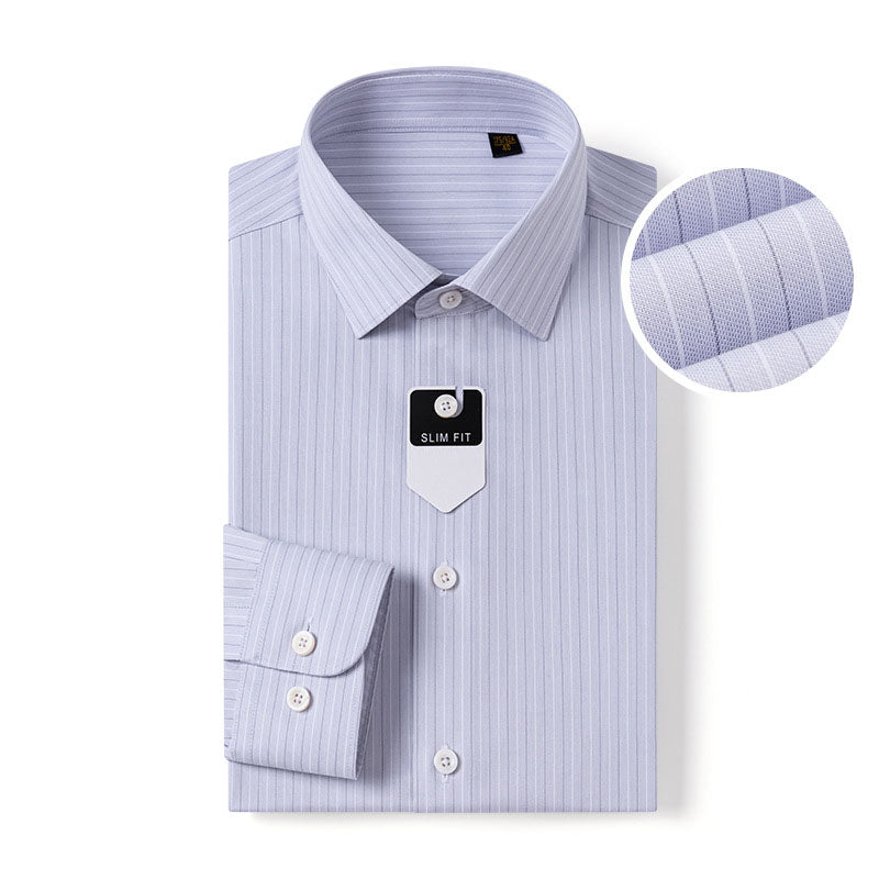 200s Cotton Non-Iron Pinstripe Long-Sleeve Shirt