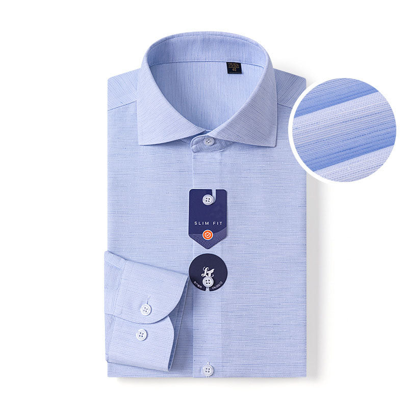 200s Cotton-Linen Non-Iron Lightweight Long-Sleeve Shirt