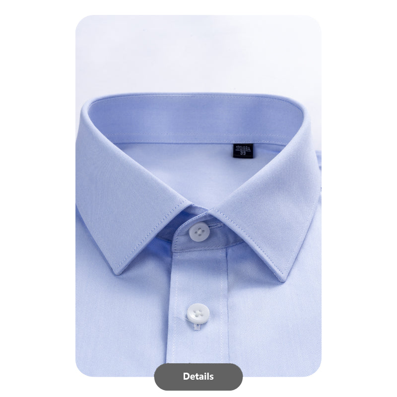 Light Blue Cotton Semi-Spread Collar Shirt