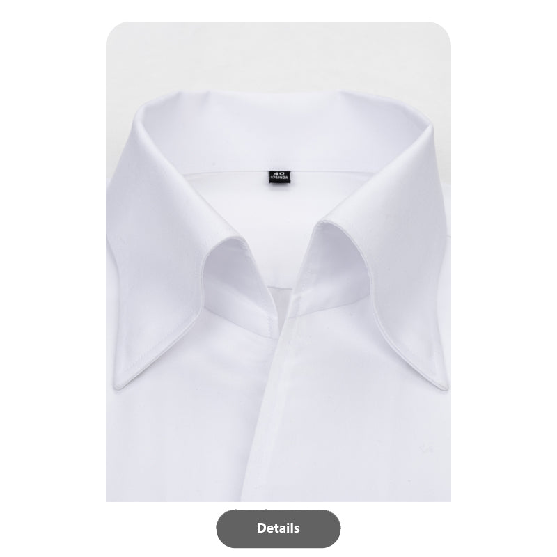 White Cotton One-Piece Collar Shirt