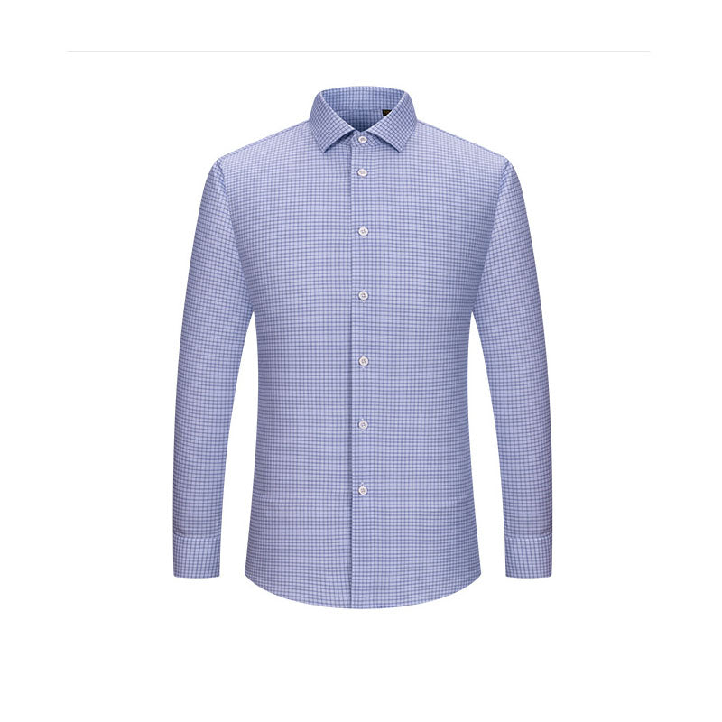 200s Cotton Long Sleeve Non-Iron Check Shirt