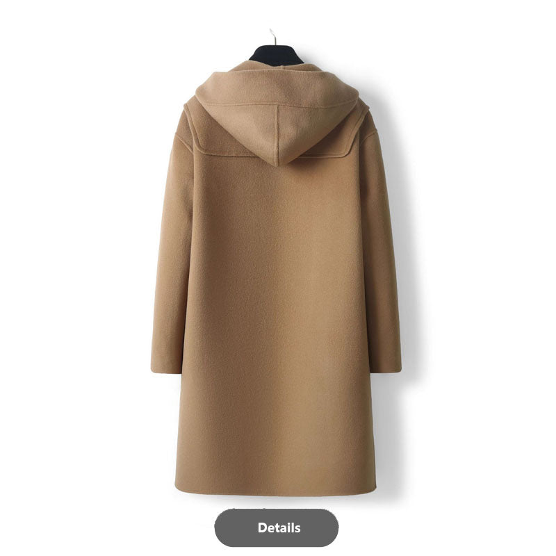 Hooded Pure Wool Double-Faced Duffle Coat