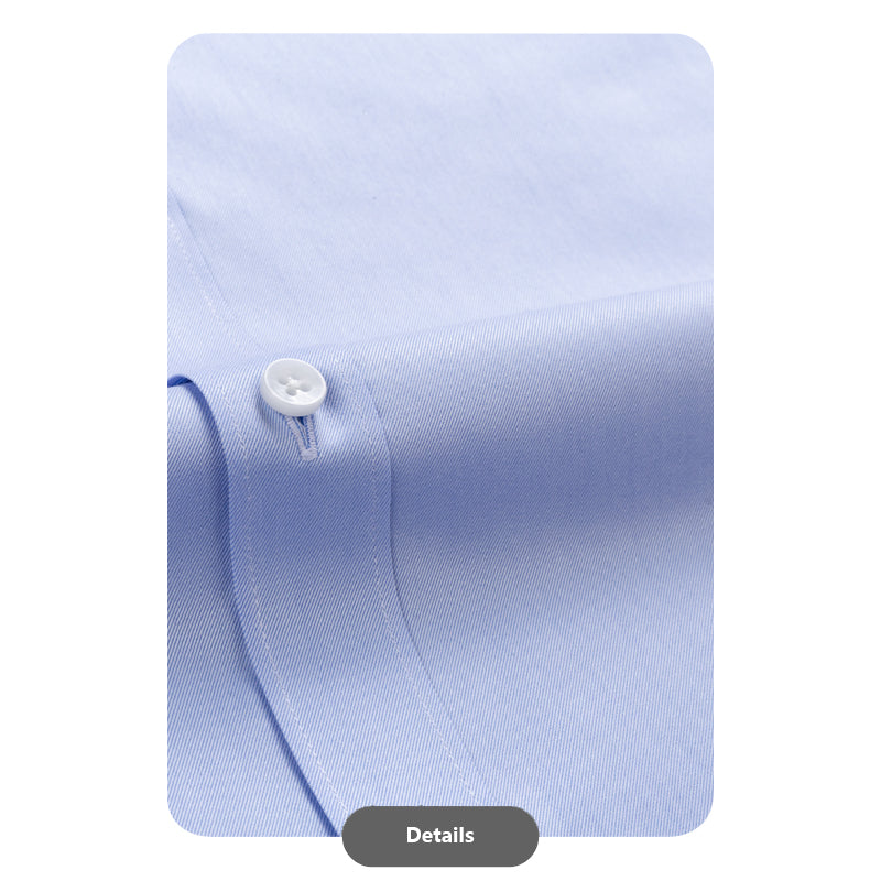 Light Blue Cotton Semi-Spread Collar Shirt