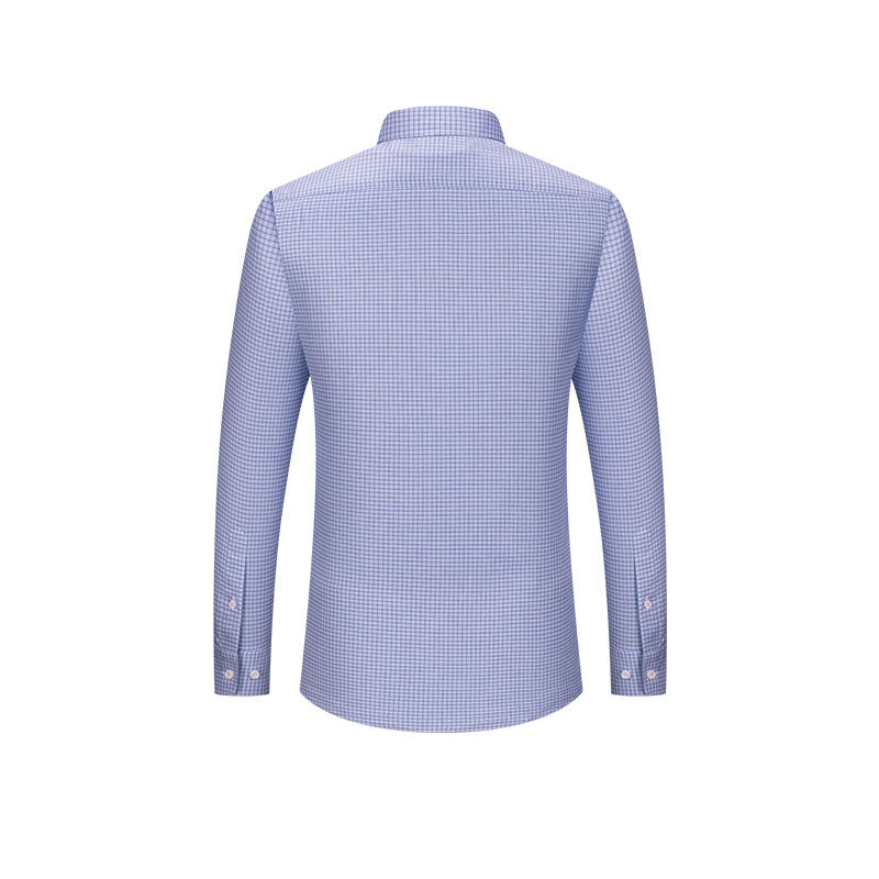200s Cotton Long Sleeve Non-Iron Check Shirt
