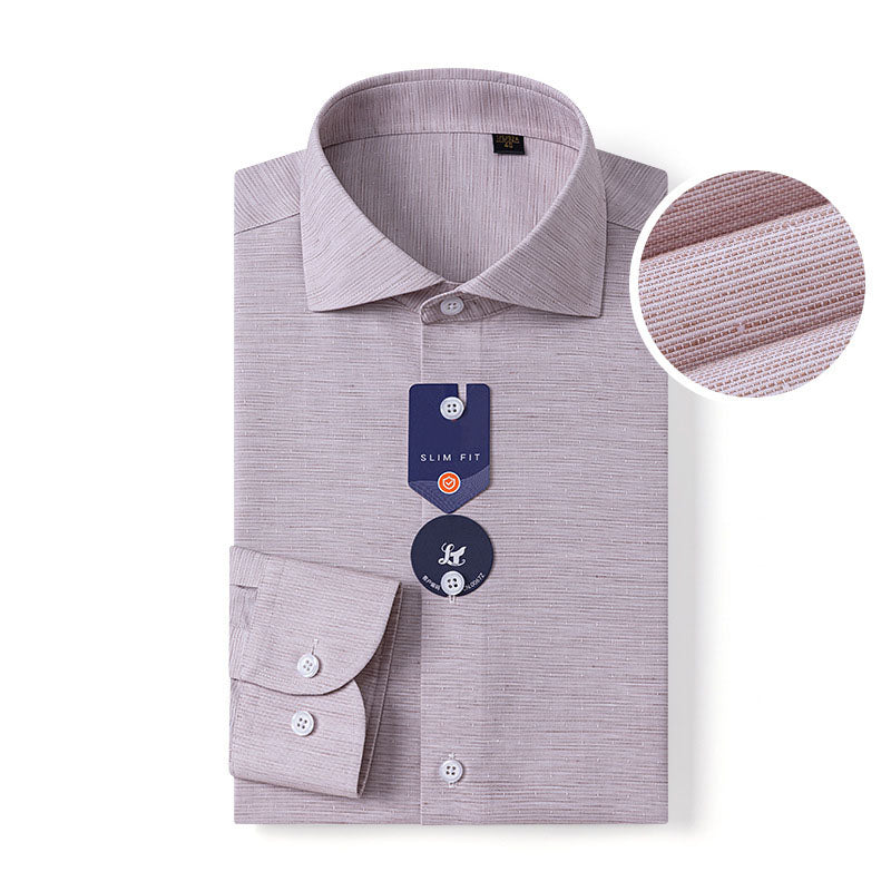 200s Cotton-Linen Non-Iron Lightweight Long-Sleeve Shirt