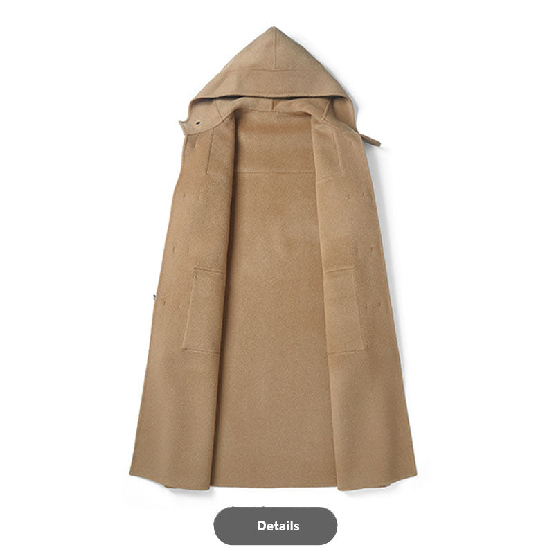Hooded Pure Wool Double-Faced Duffle Coat