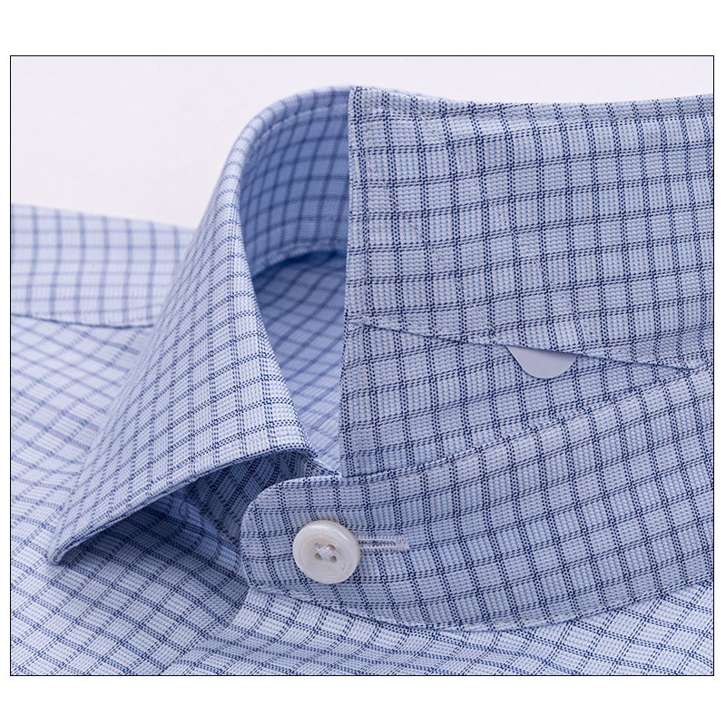 200s Cotton Long Sleeve Non-Iron Check Shirt