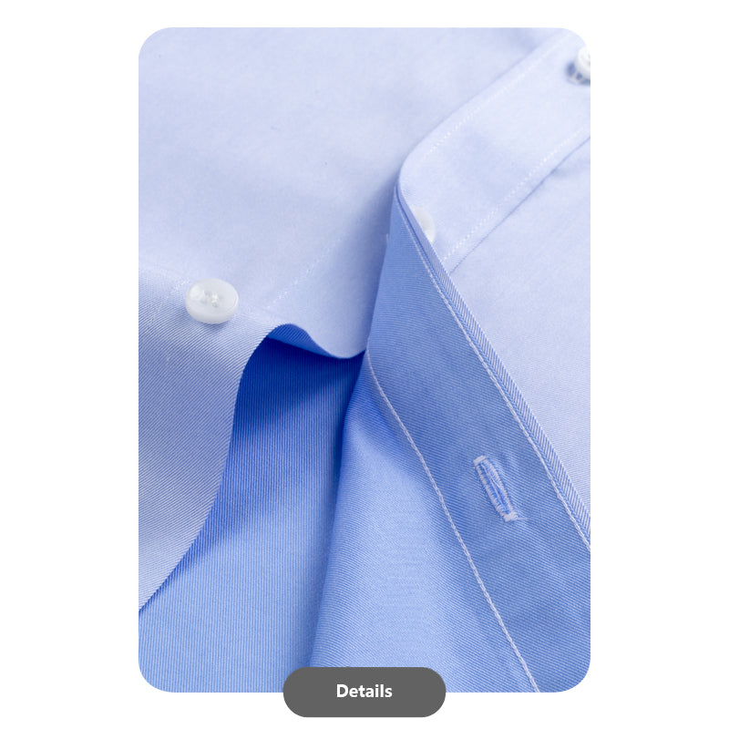 Light Blue Cotton Semi-Spread Collar Shirt