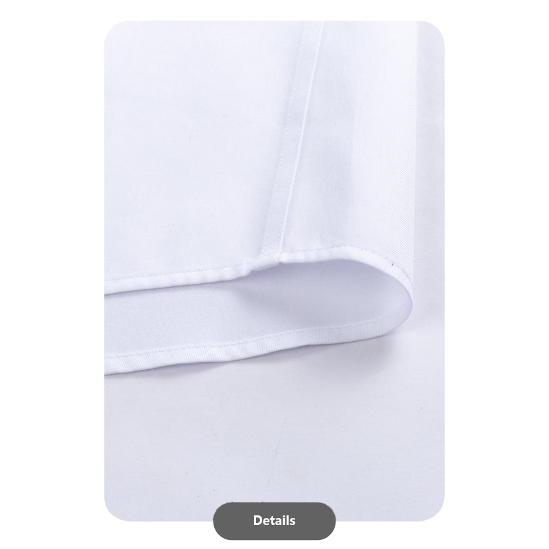 White Cotton Semi-Spread Collar Shirt