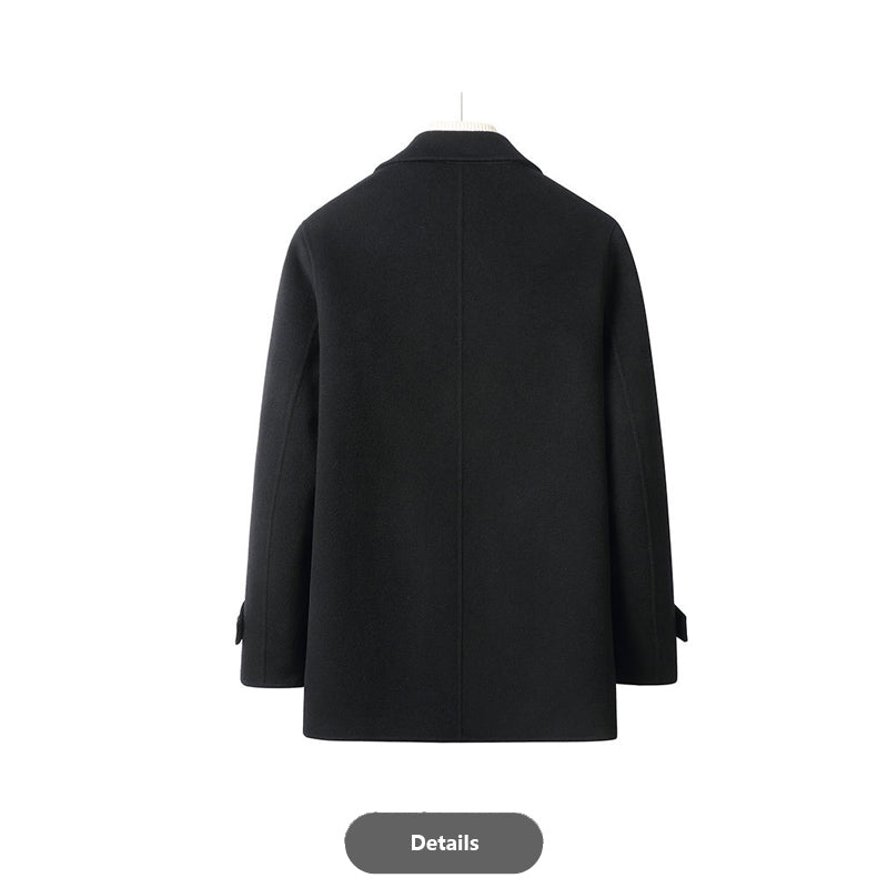 Short Double-Breasted Wool Coat