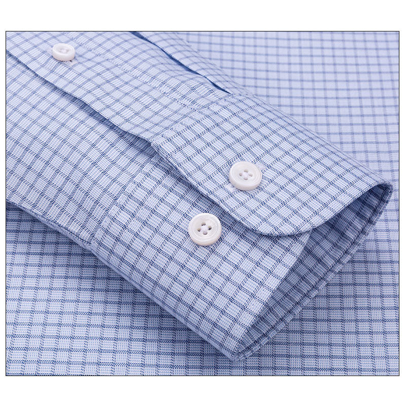 200s Cotton Long Sleeve Non-Iron Check Shirt