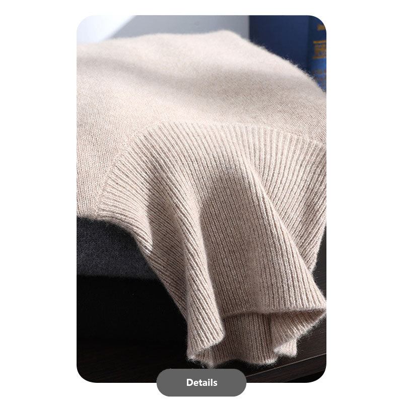 Men’s Luxury Winter 100% Goat Cashmere Turtleneck Knit Sweater