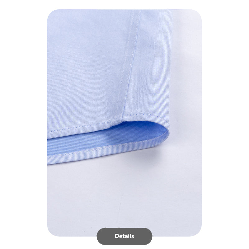 Light Blue Cotton Semi-Spread Collar Shirt