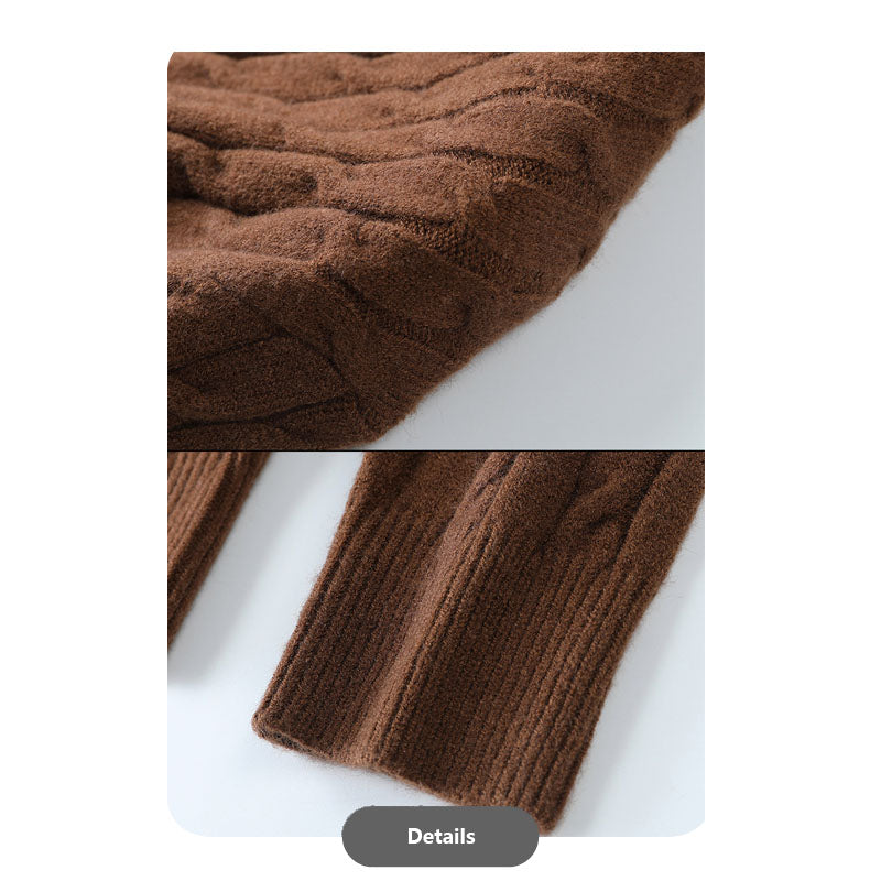 Cable Knit Shawl Collar Cardigan