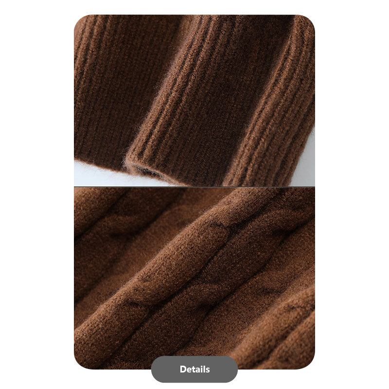 Cable Knit Shawl Collar Cardigan