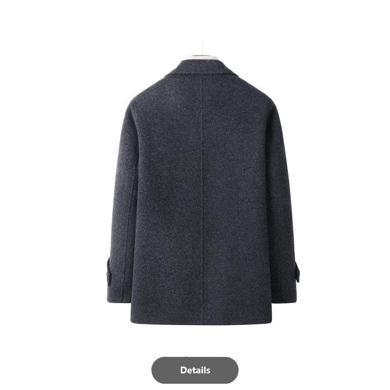 Short Double-Breasted Wool Coat