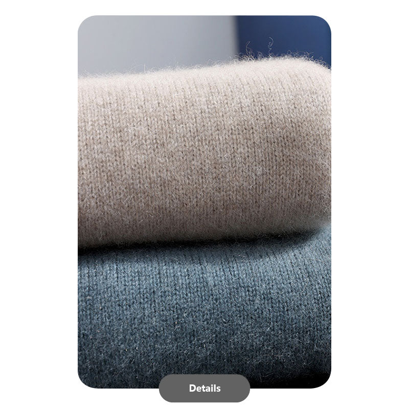 Men’s Luxury Winter 100% Goat Cashmere Turtleneck Knit Sweater