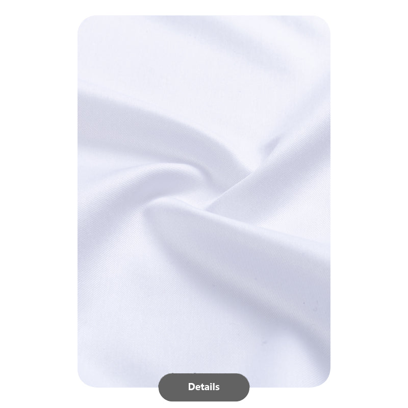 White Cotton Semi-Spread Collar Shirt