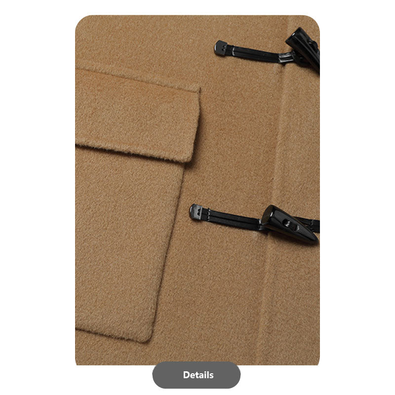 Hooded Pure Wool Double-Faced Duffle Coat