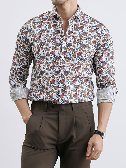 Floral Print Shirt-CC3570#