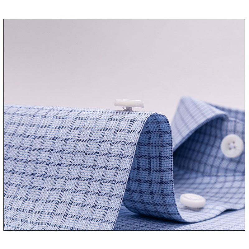 200s Cotton Long Sleeve Non-Iron Check Shirt