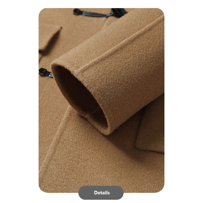 Hooded Pure Wool Double-Faced Duffle Coat