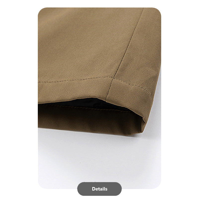 Mid-Length Casual Trench Coat with Lapel Collar