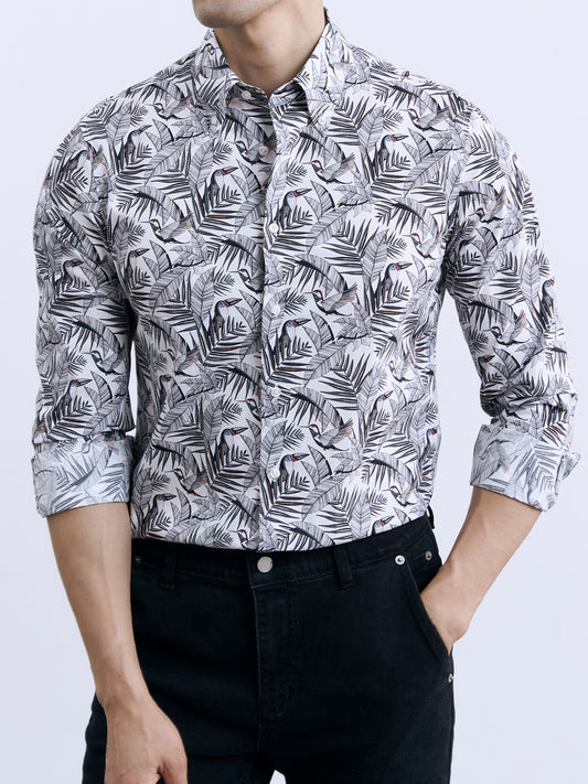 Floral Print Shirt-CC3850#