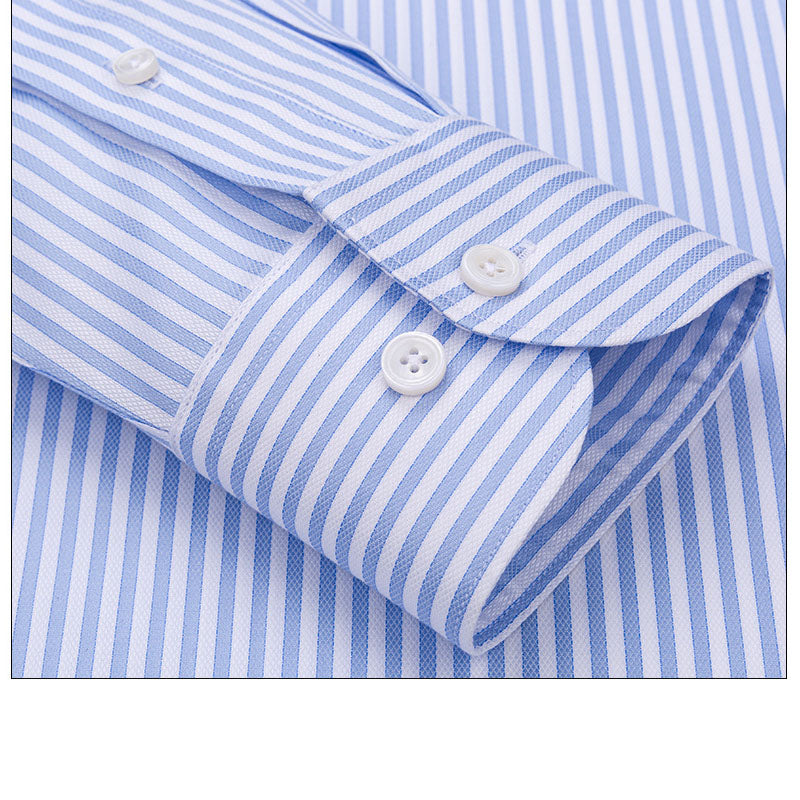 200s Cotton Long-Sleeve Non-Iron Striped Shirt with Windsor Collar